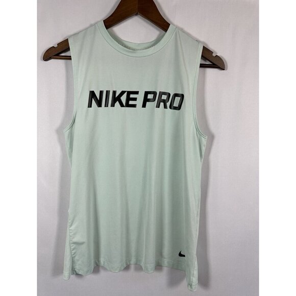 Nike Pro Intertwist Muscle Tank Top Women's Medium Green Tulip Back Train - Picture 1 of 8